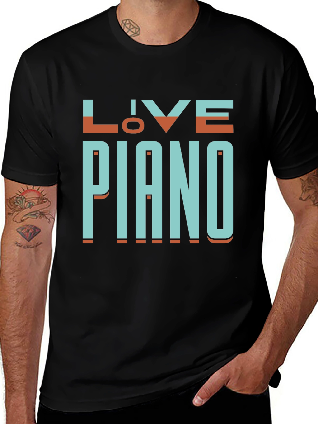 Live Piano Black Graphic Tee