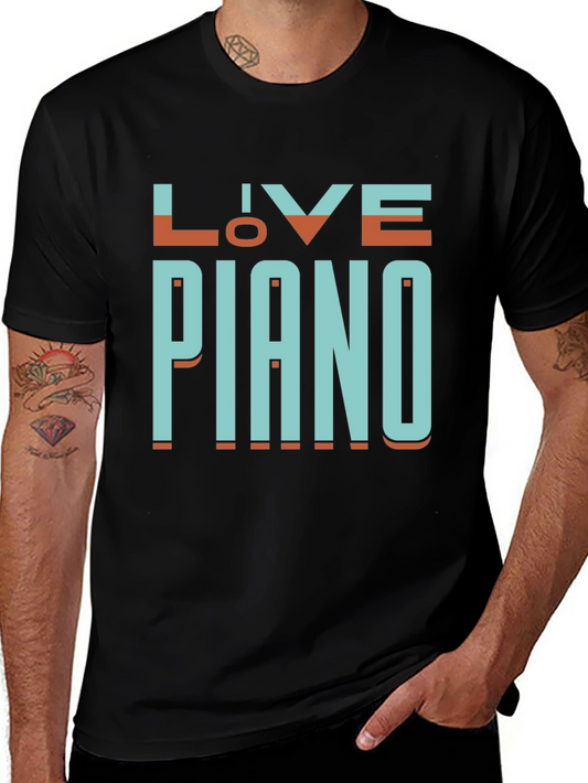 Live Piano Black Graphic Tee