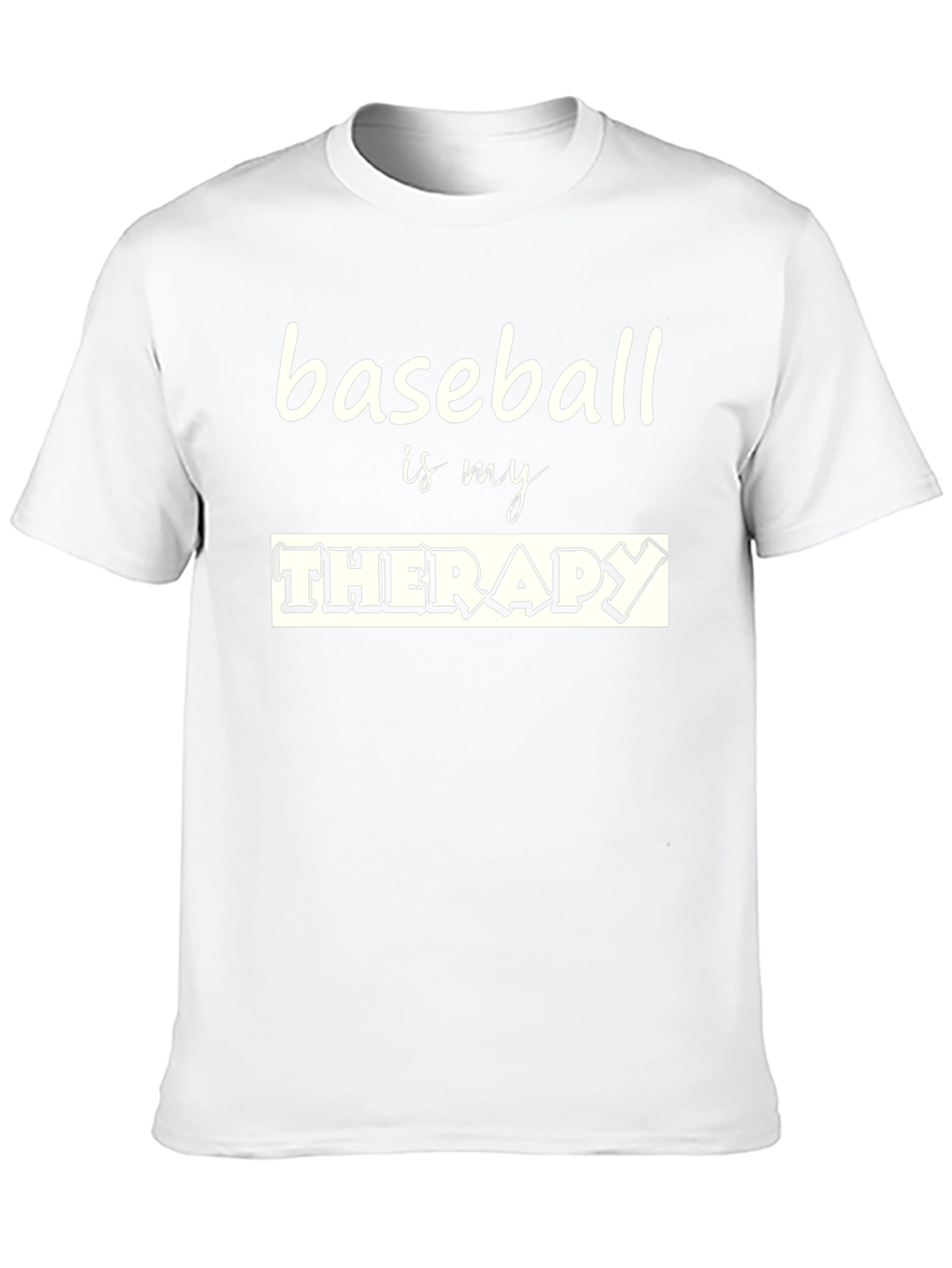 Baseball Is My Therapy Black T-Shirt