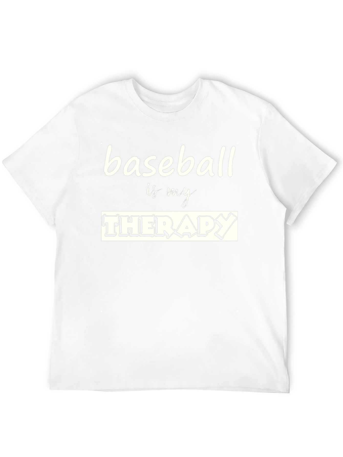 Baseball Is My Therapy Black T-Shirt