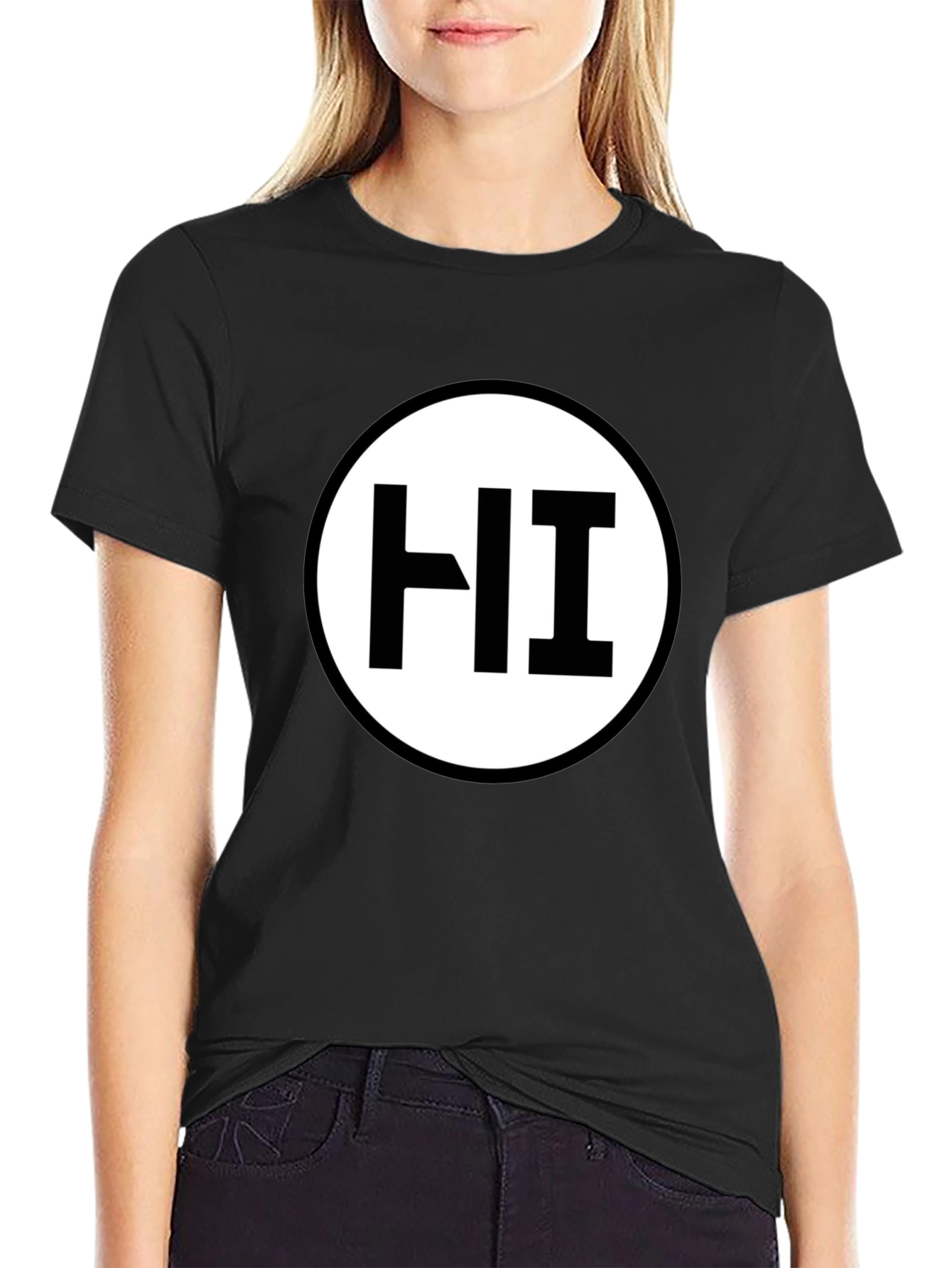 Black HI Circle Graphic T-Shirt