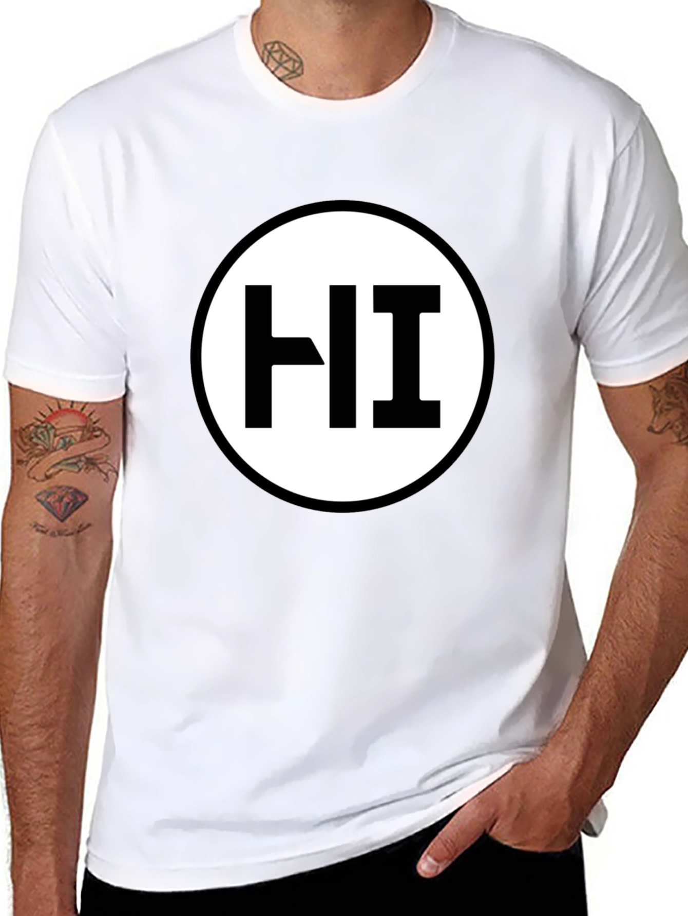 Black HI Circle Graphic T-Shirt