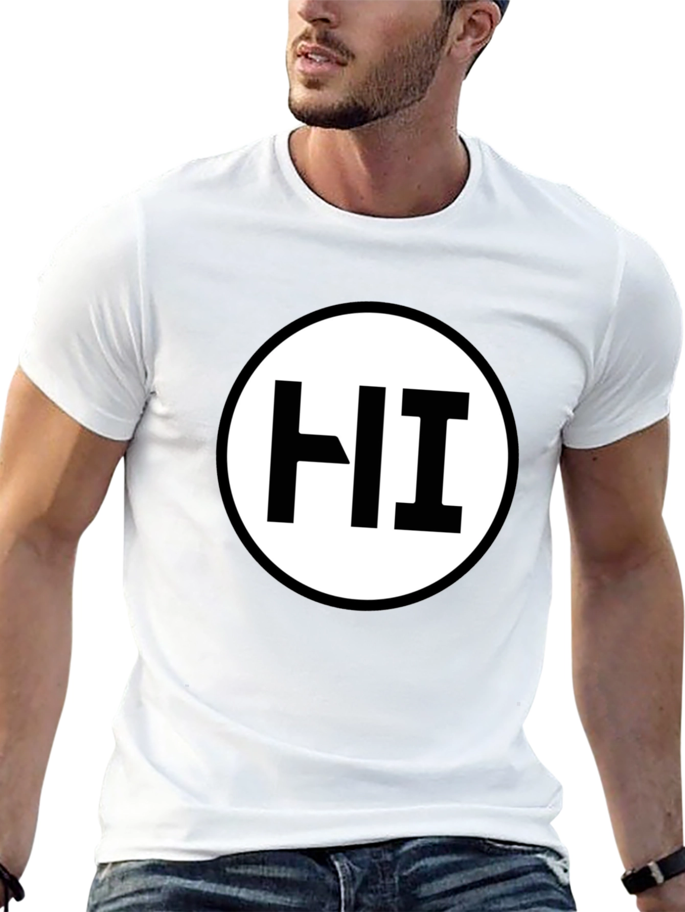 Black HI Circle Graphic T-Shirt