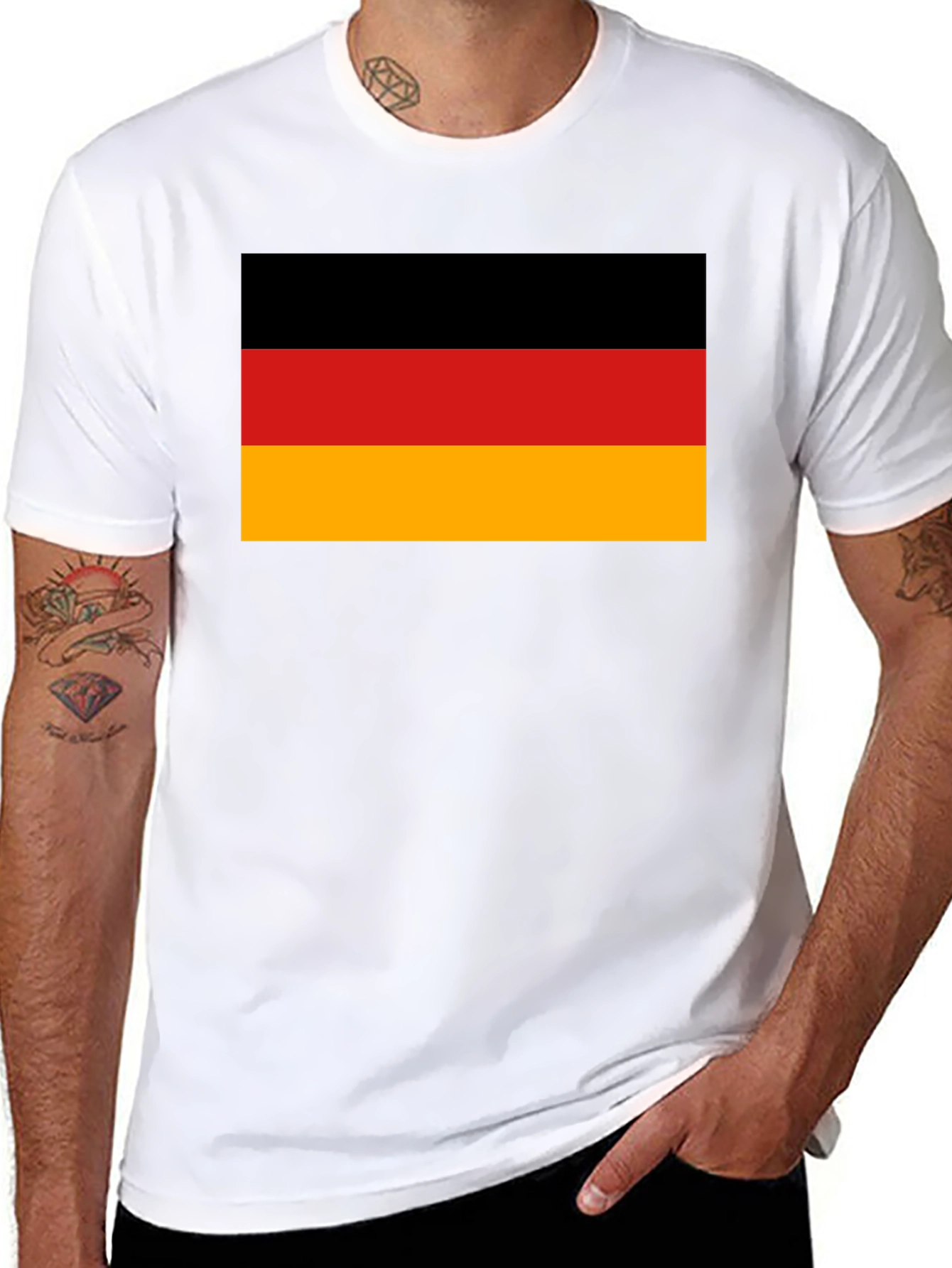 German Flag T-Shirt - Black Cotton Tee