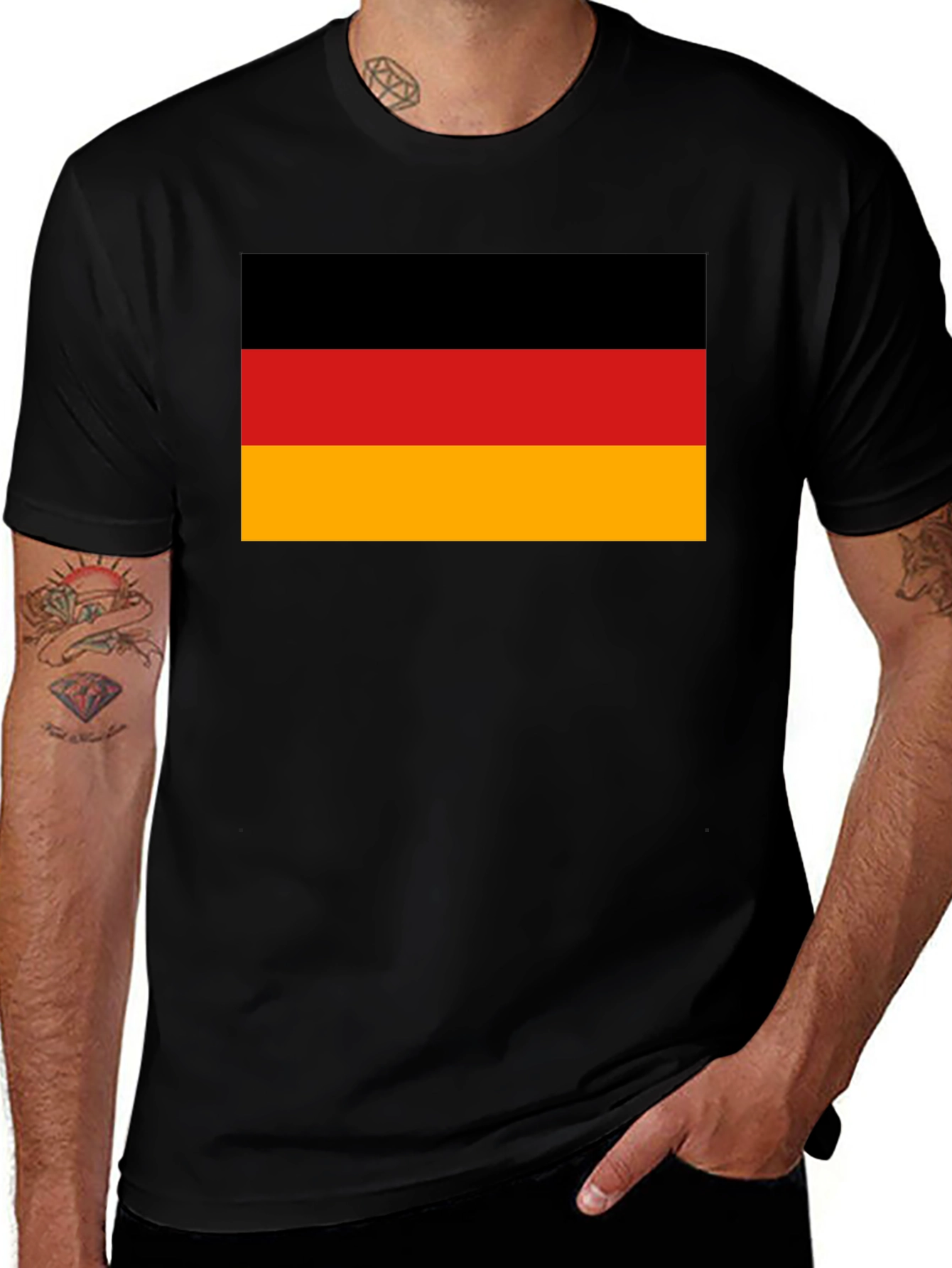 German Flag T-Shirt - Black Cotton Tee