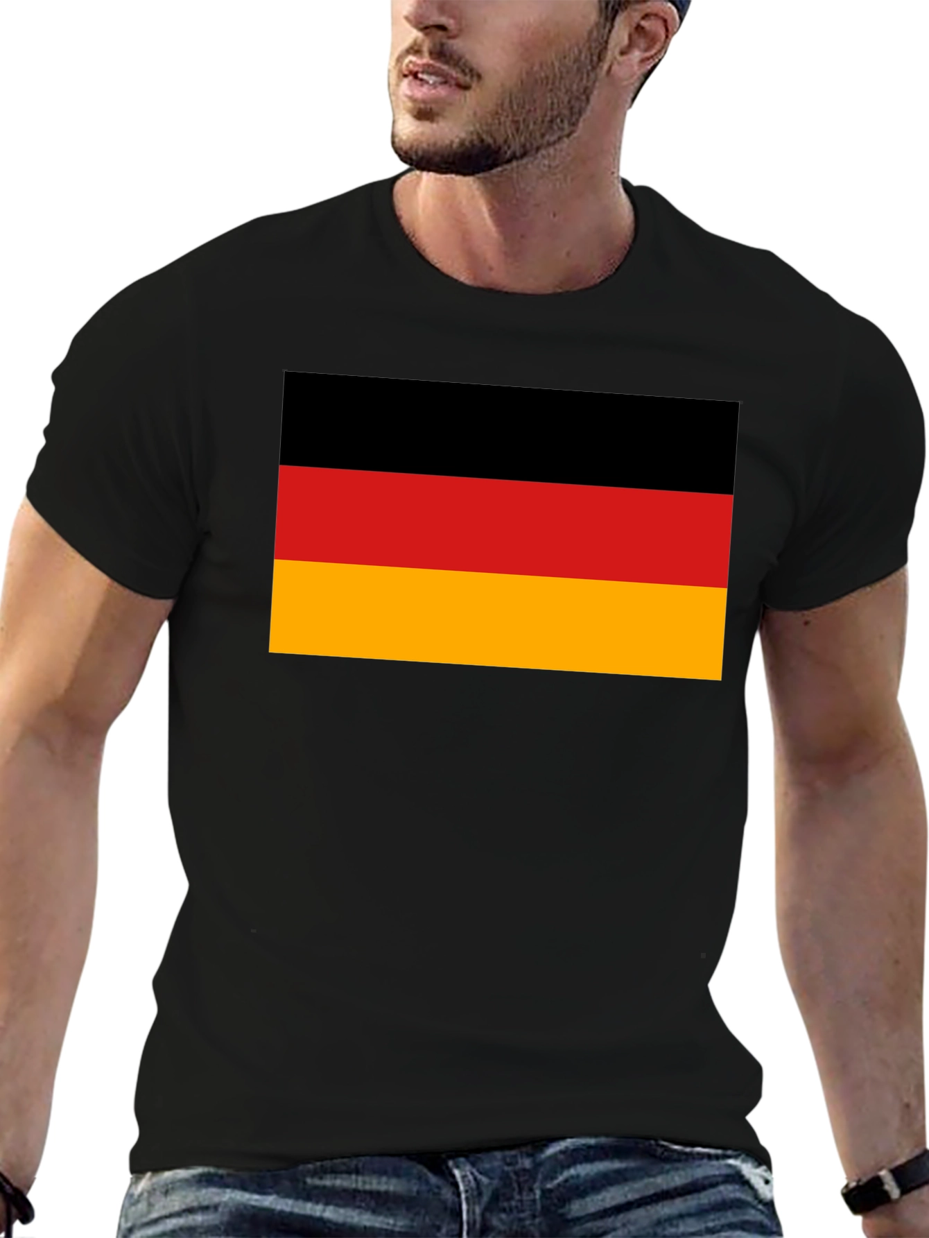 German Flag T-Shirt - Black Cotton Tee