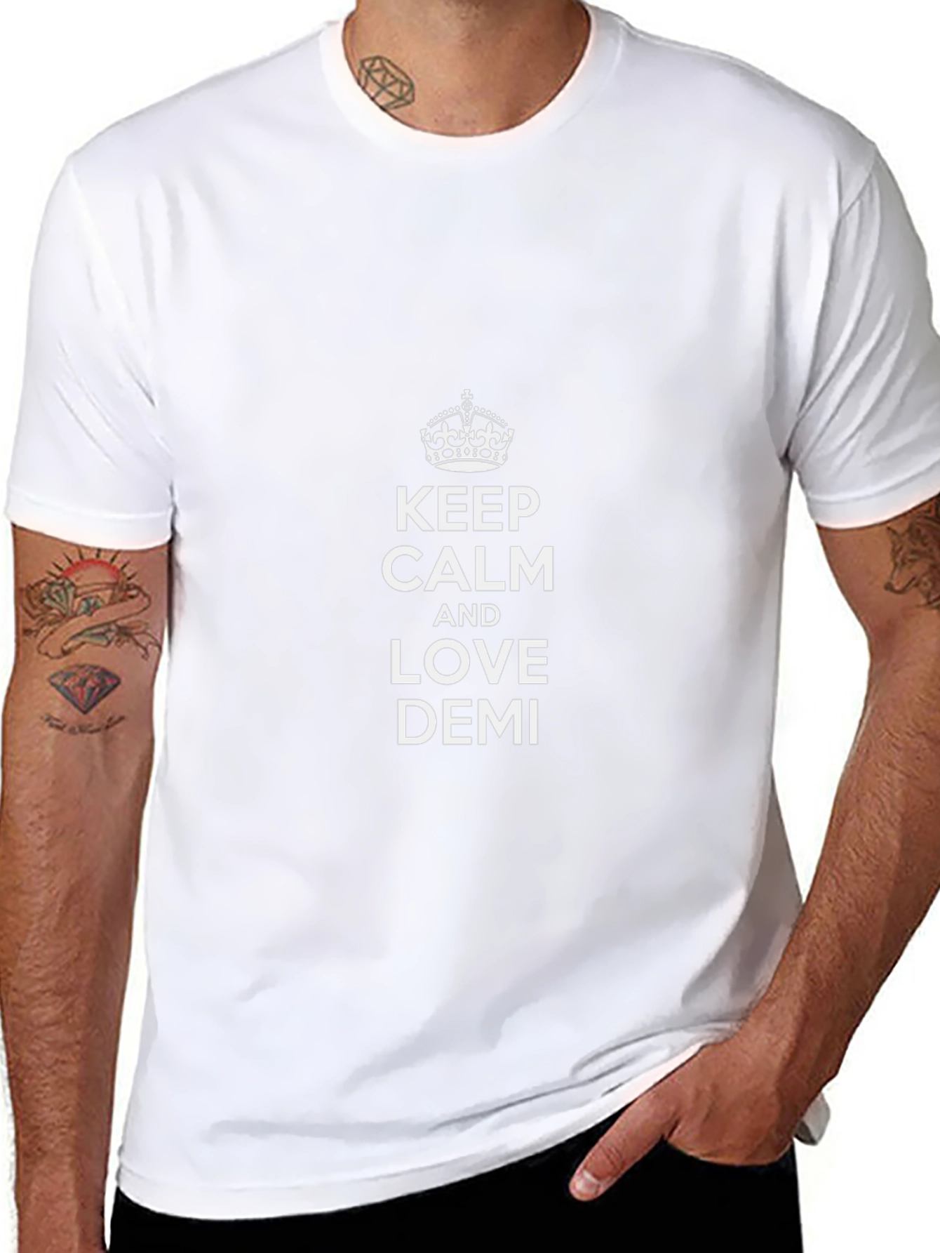 Keep Calm & Love Demi Black Graphic Tee