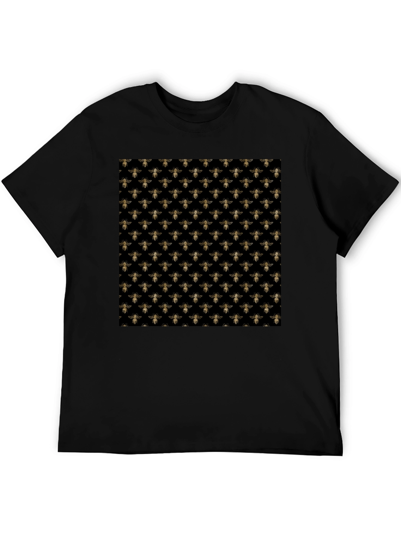 Bee Pattern Black T-Shirt