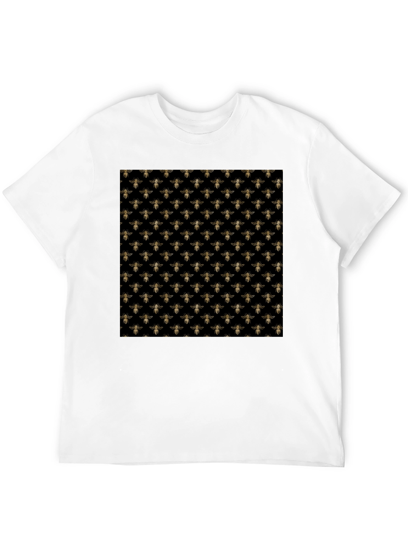 Bee Pattern Black T-Shirt