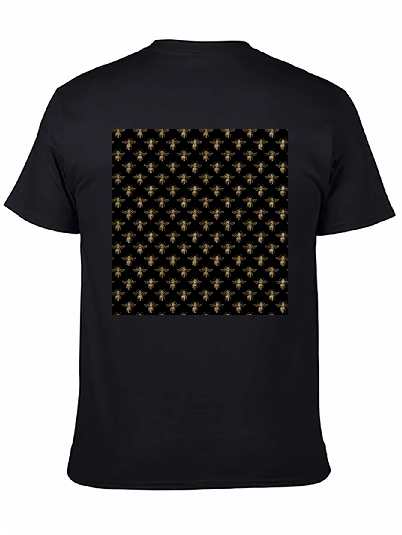Bee Pattern Black T-Shirt