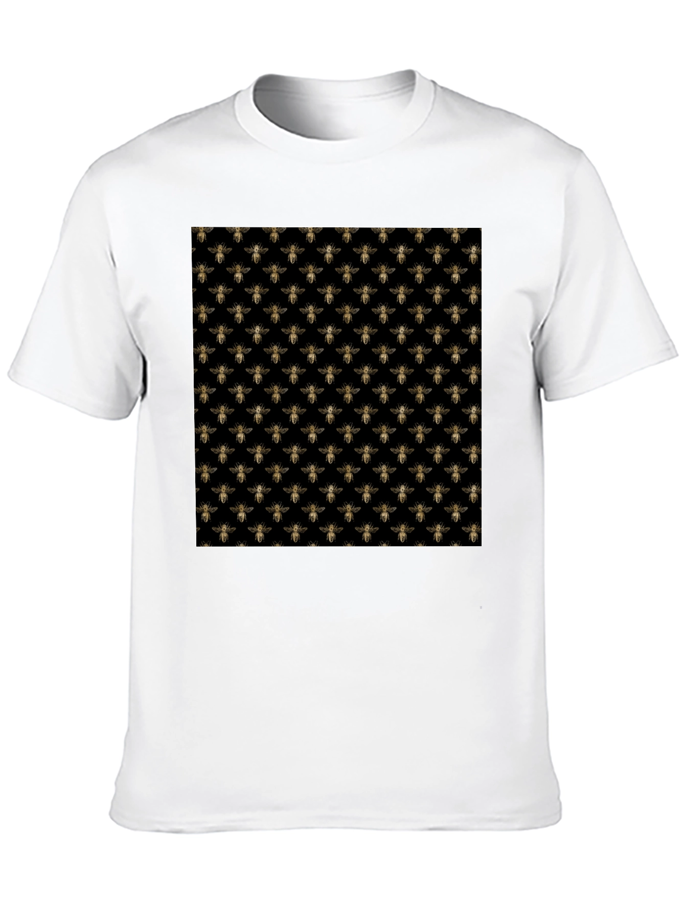 Bee Pattern Black T-Shirt