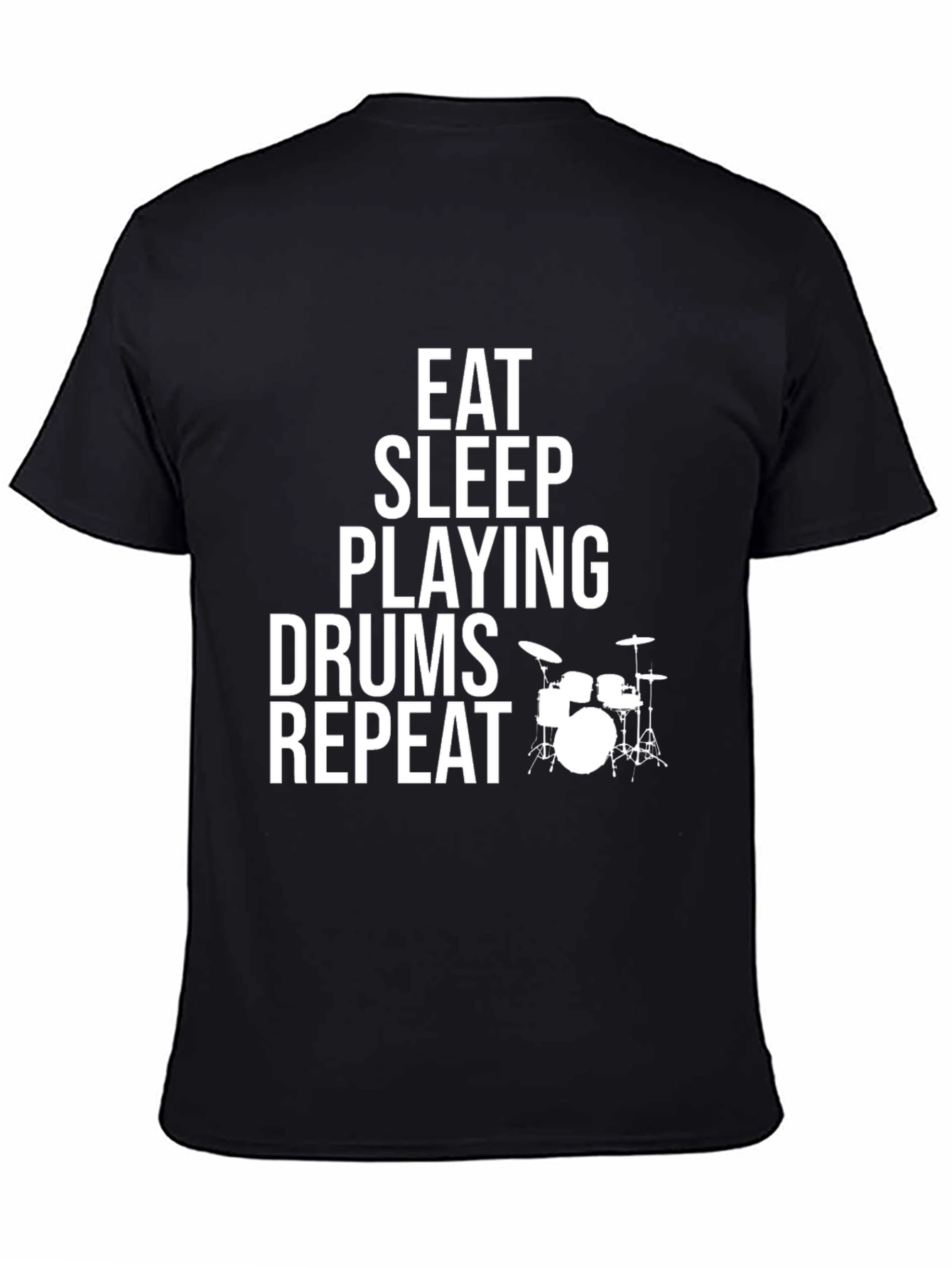 Eat Sleep Drums Repeat Black T-Shirt