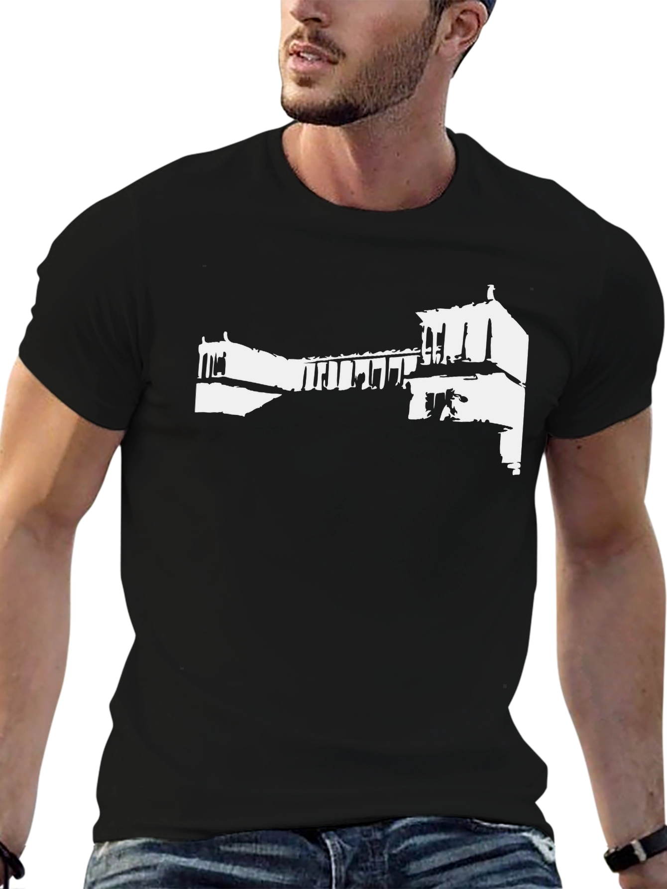 Architectural Print Black T-Shirt