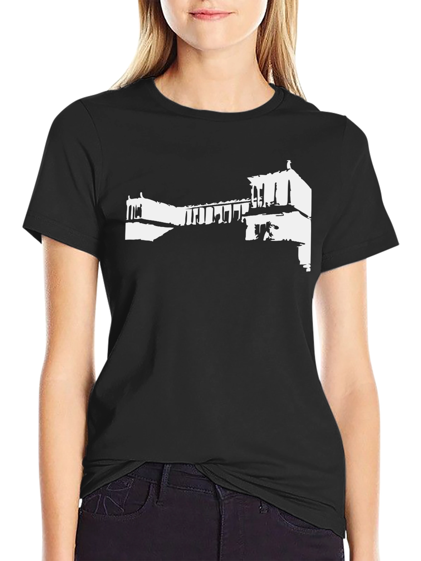 Architectural Print Black T-Shirt