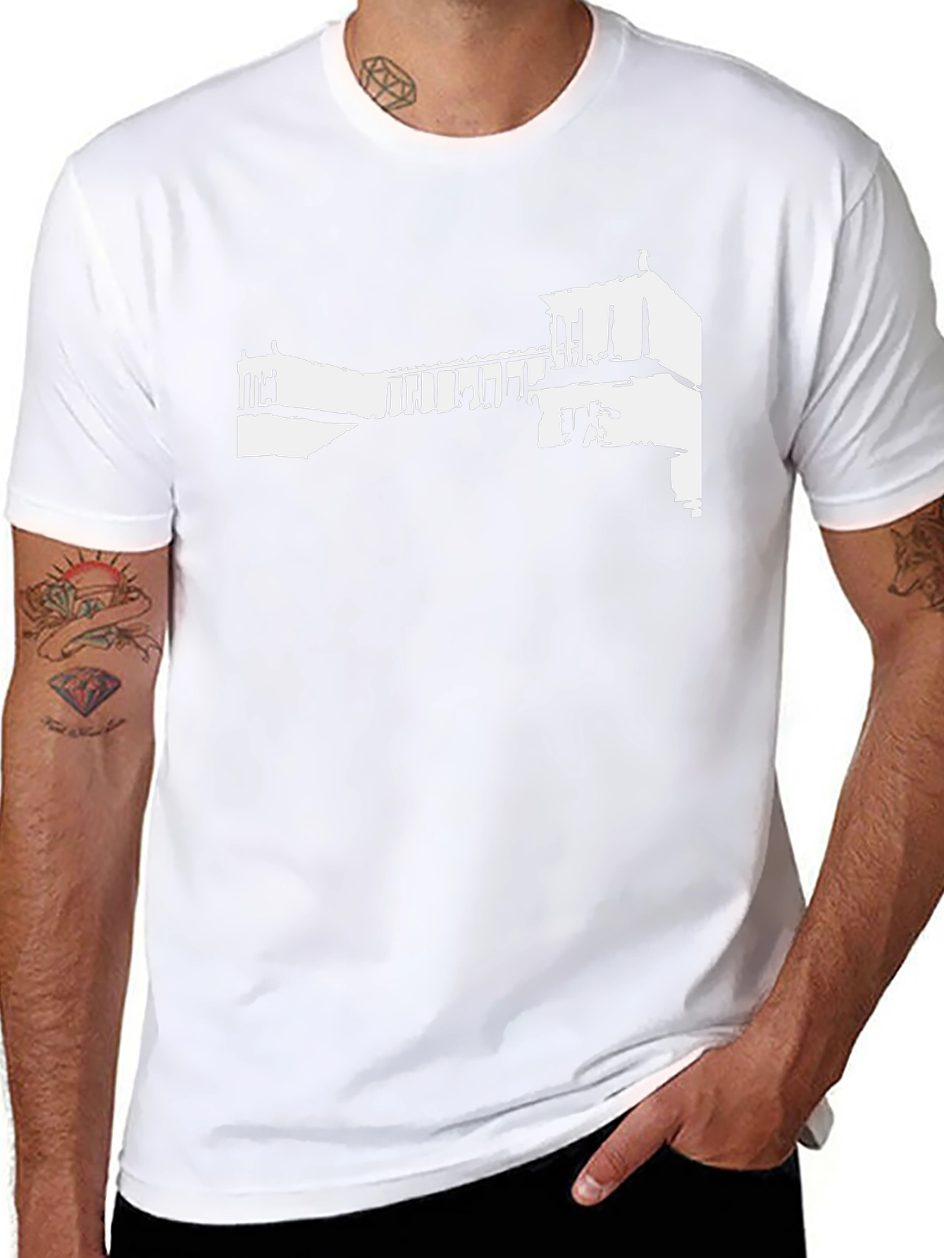 Architectural Print Black T-Shirt