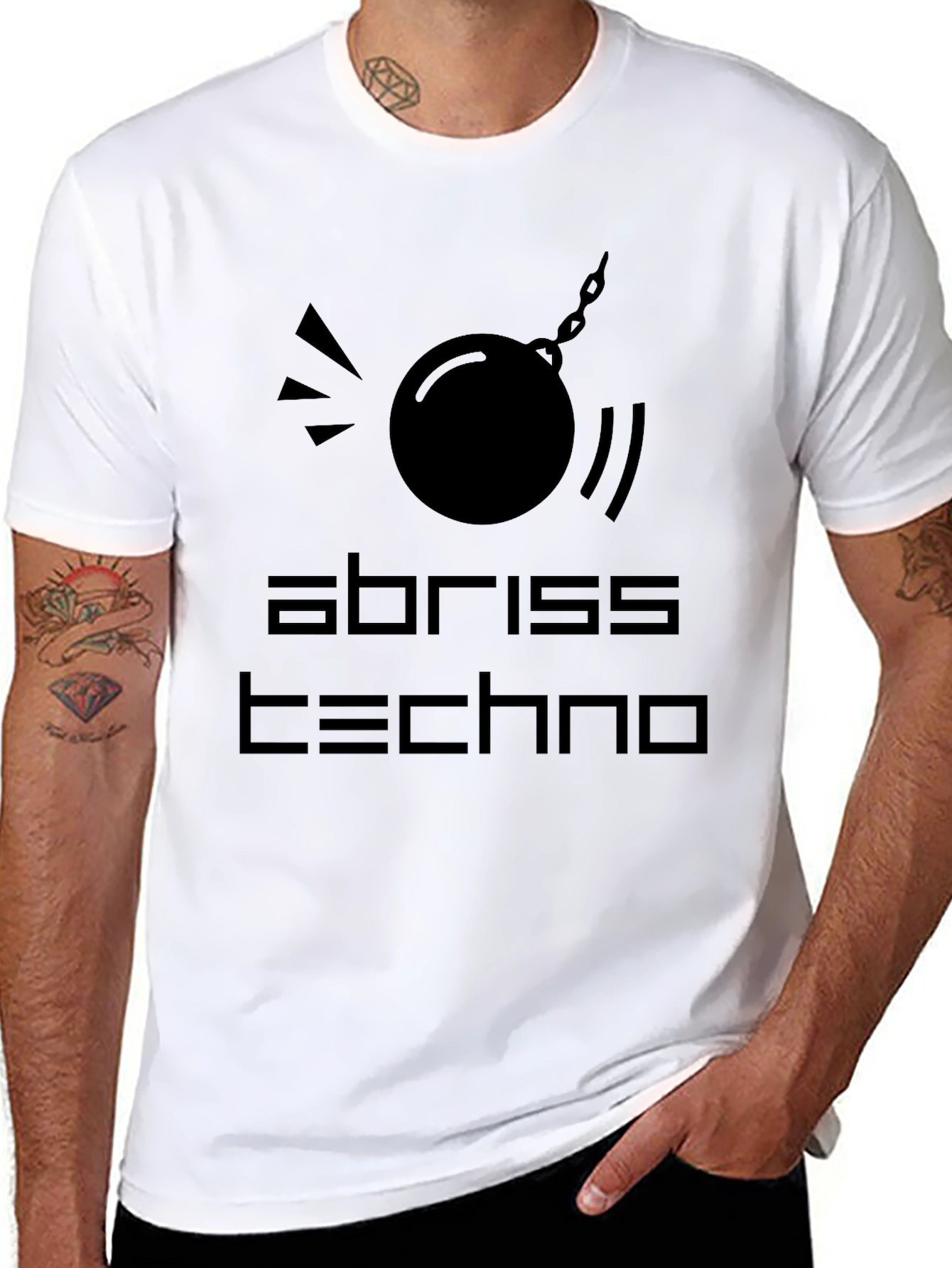 Abriss Techno Black Graphic T-Shirt