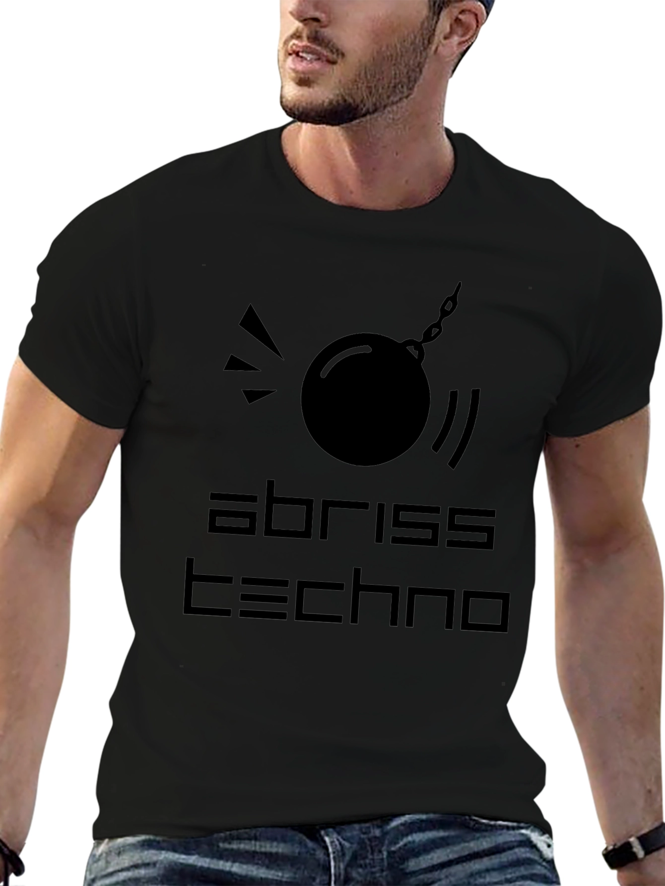 Abriss Techno Black Graphic T-Shirt