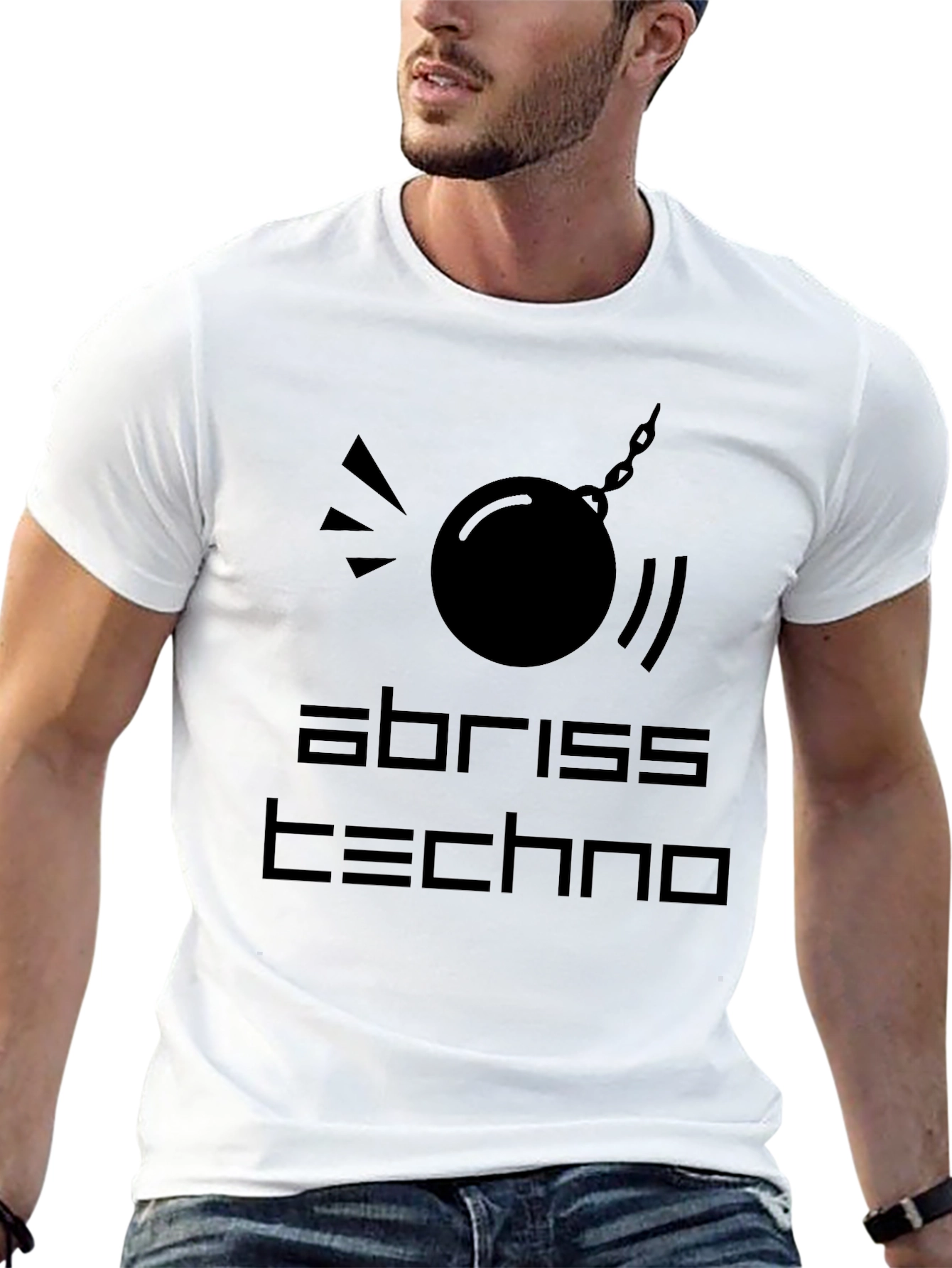 Abriss Techno Black Graphic T-Shirt