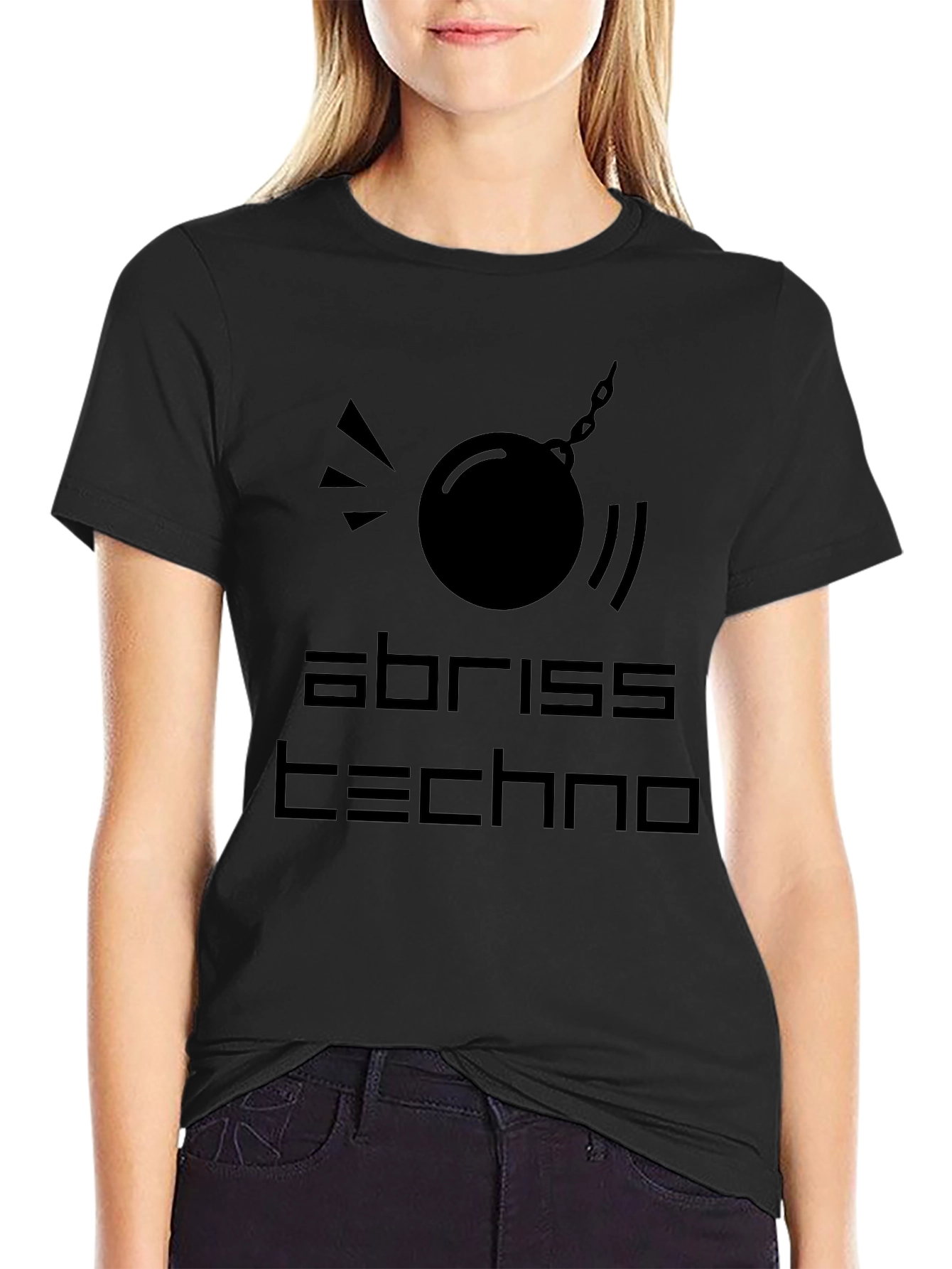 Abriss Techno Black Graphic T-Shirt