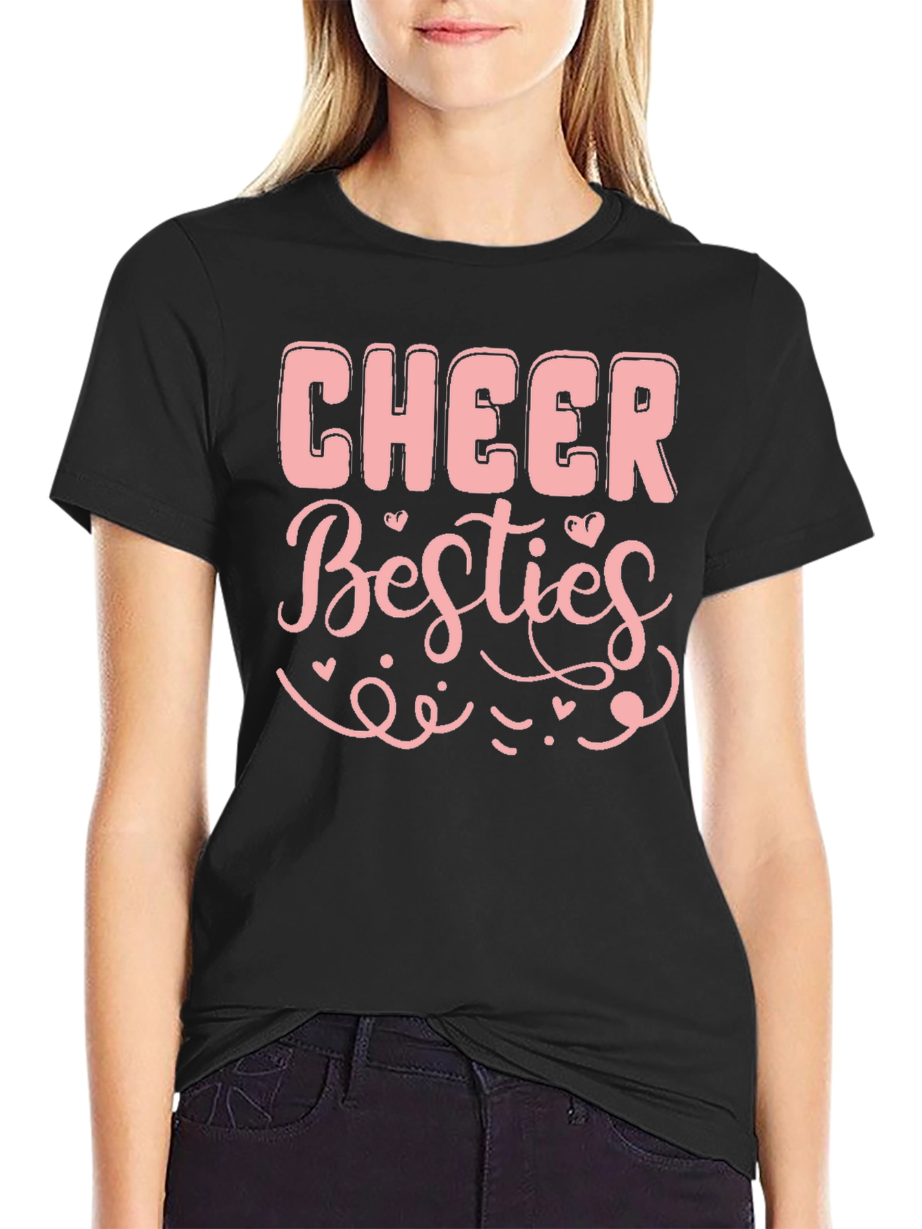 Cheer Besties Graphic Tee - Black T-Shirt