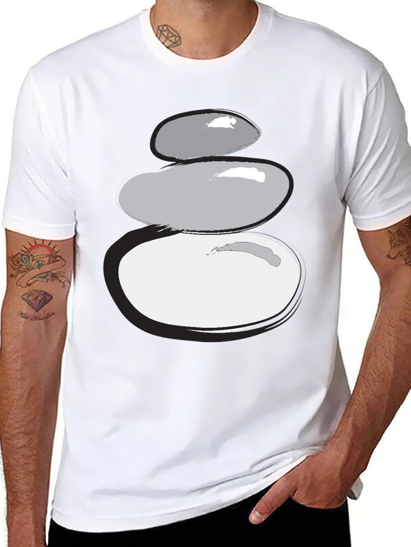 Stacked Stones Graphic Tee - Zen Style