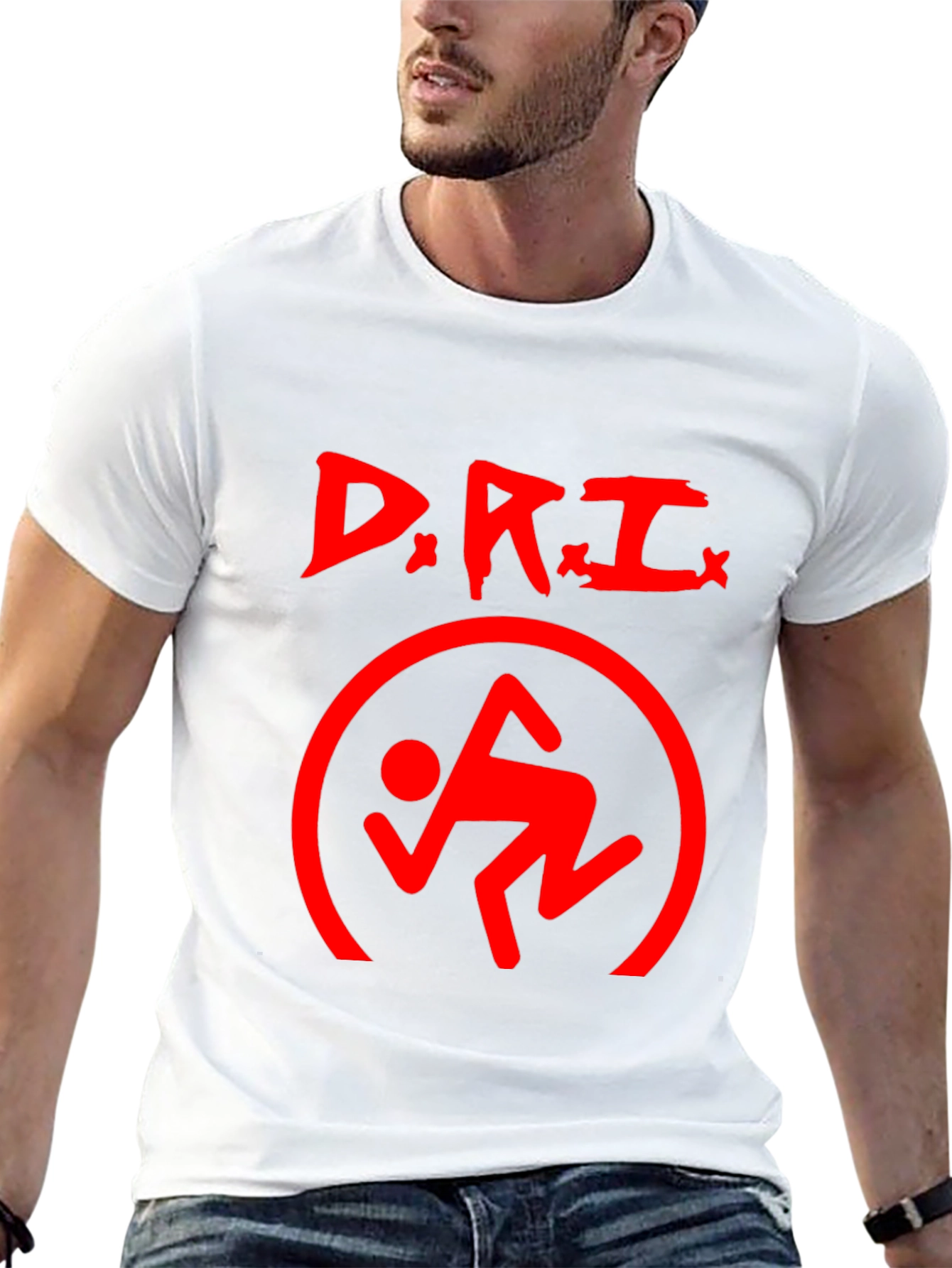 D.R.I. Logo Black T-Shirt - Red Graphic Print