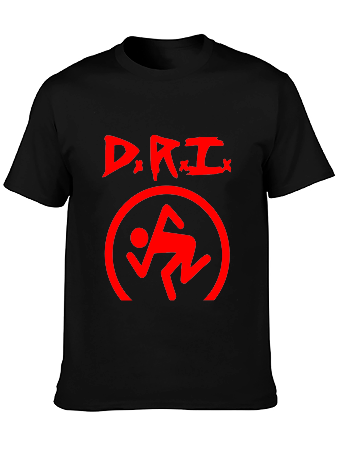 D.R.I. Logo Black T-Shirt - Red Graphic Print