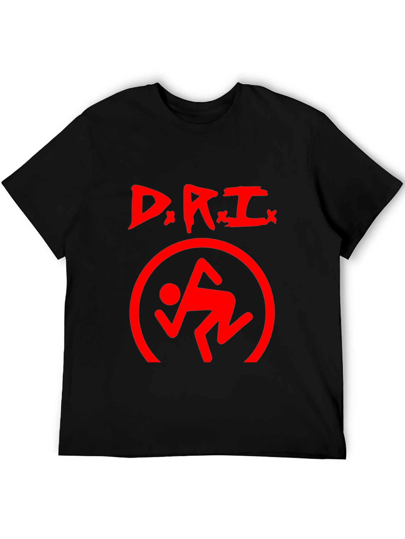 D.R.I. Logo Black T-Shirt - Red Graphic Print