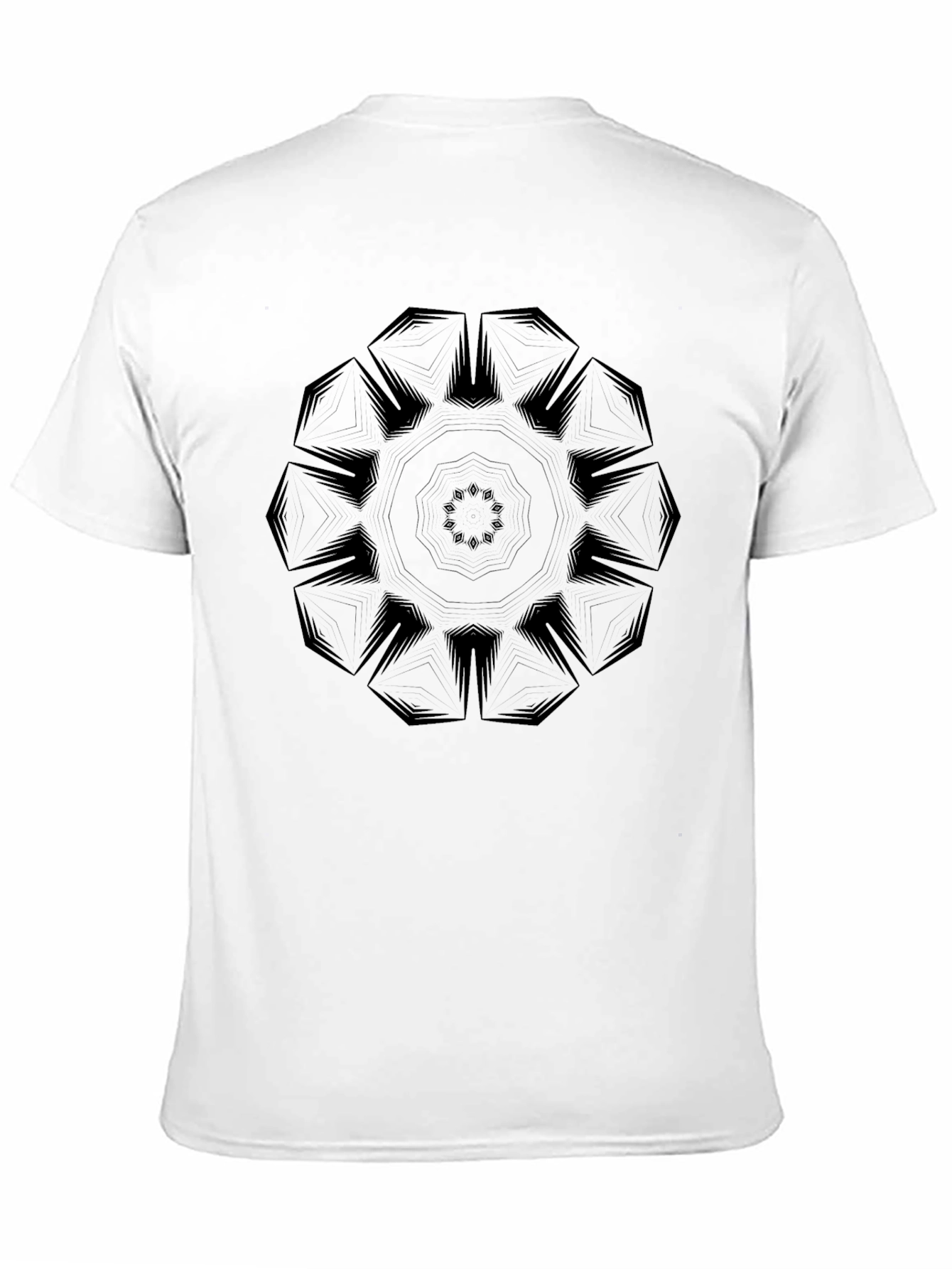 Mens Black Geometric Mandala Graphic Tee