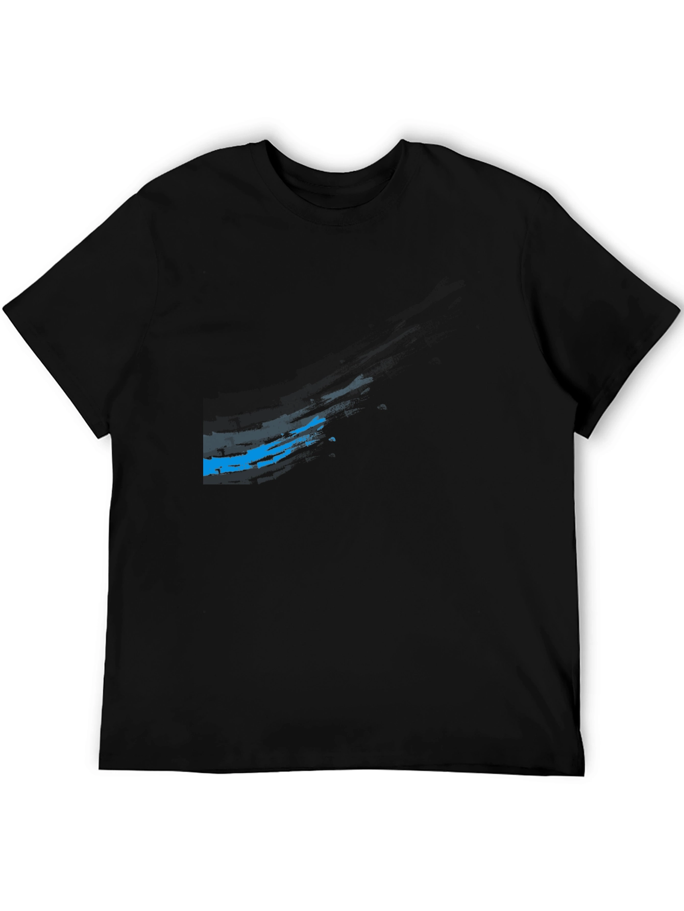 Modern Black T-Shirt with Blue Graphic