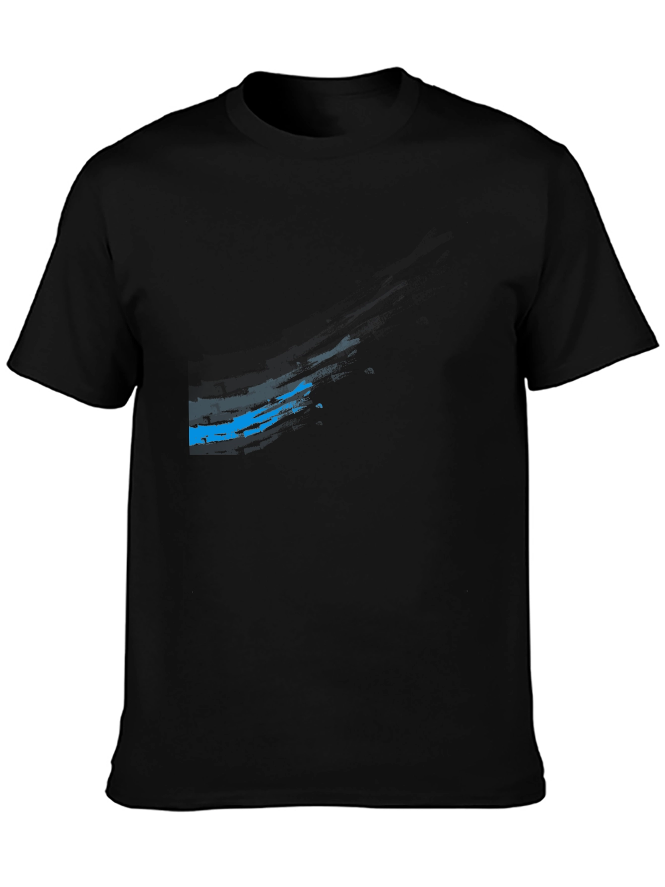Modern Black T-Shirt with Blue Graphic