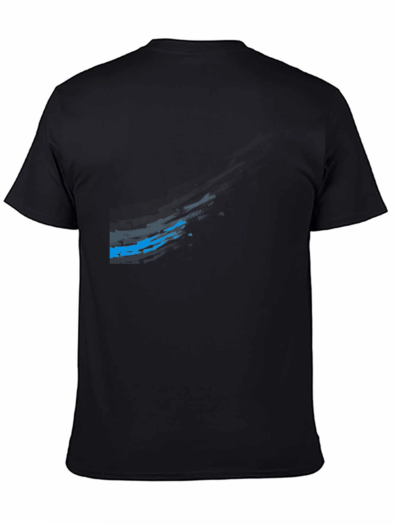 Modern Black T-Shirt with Blue Graphic