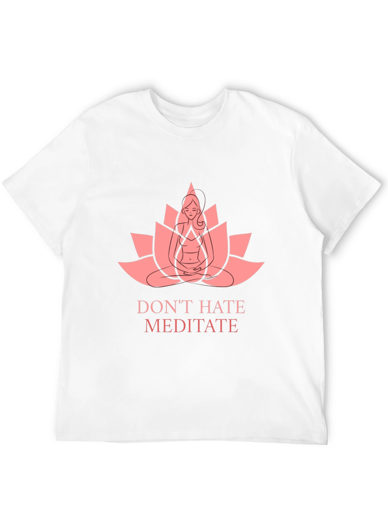 Meditate Lotus Graphic Tee - Relaxed Fit Black T-Shirt