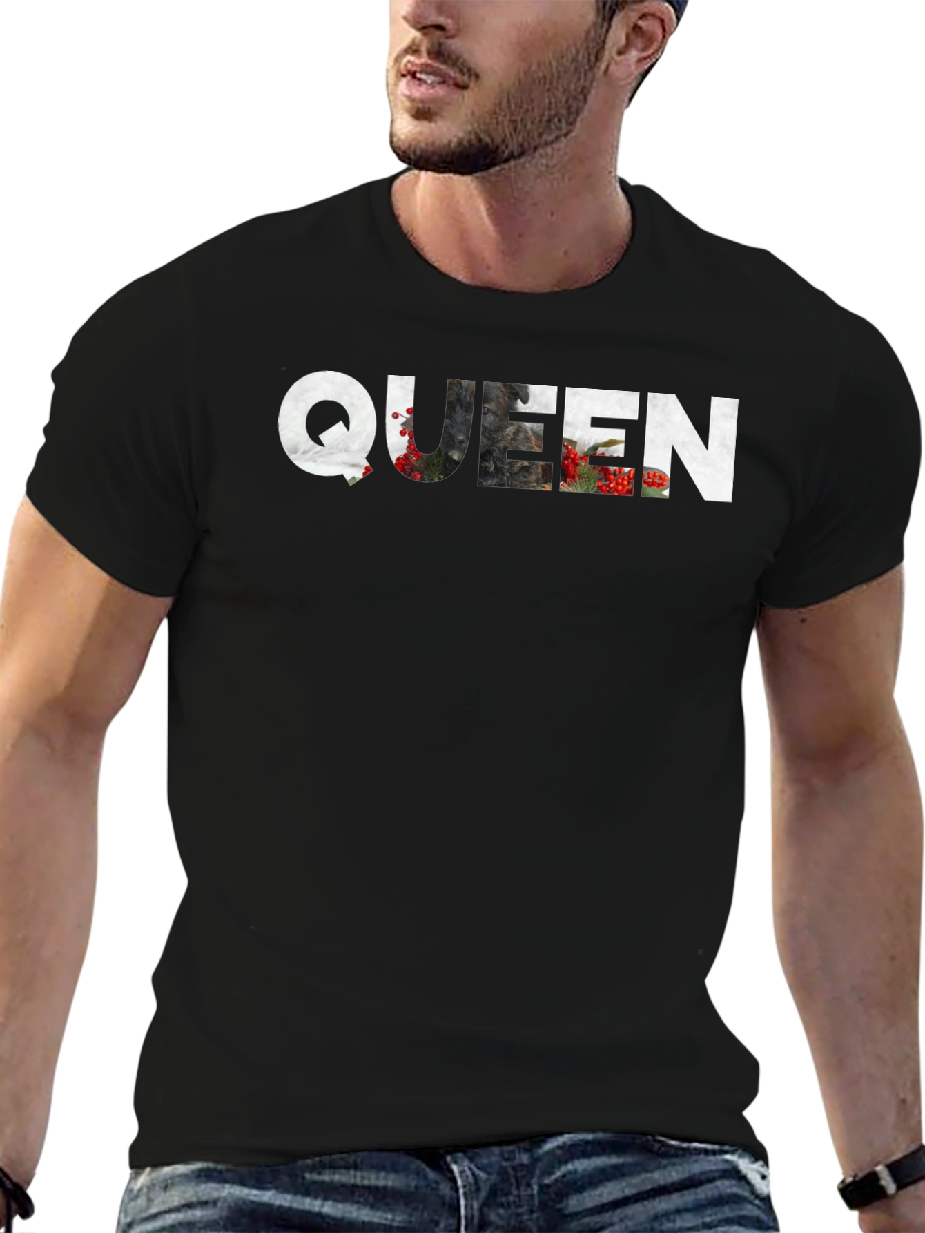 Queen Graphic Print Black Tee