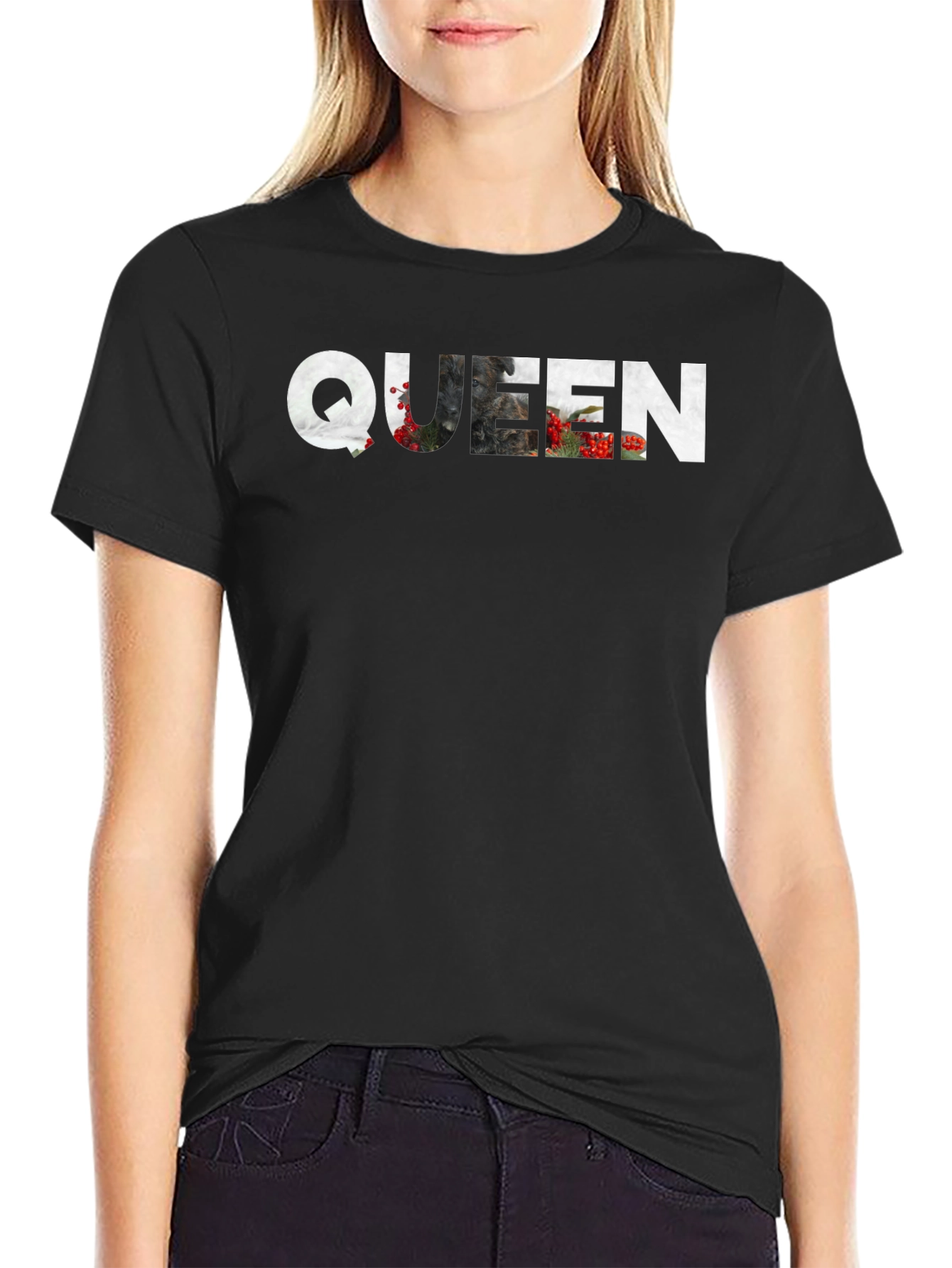 Queen Graphic Print Black Tee