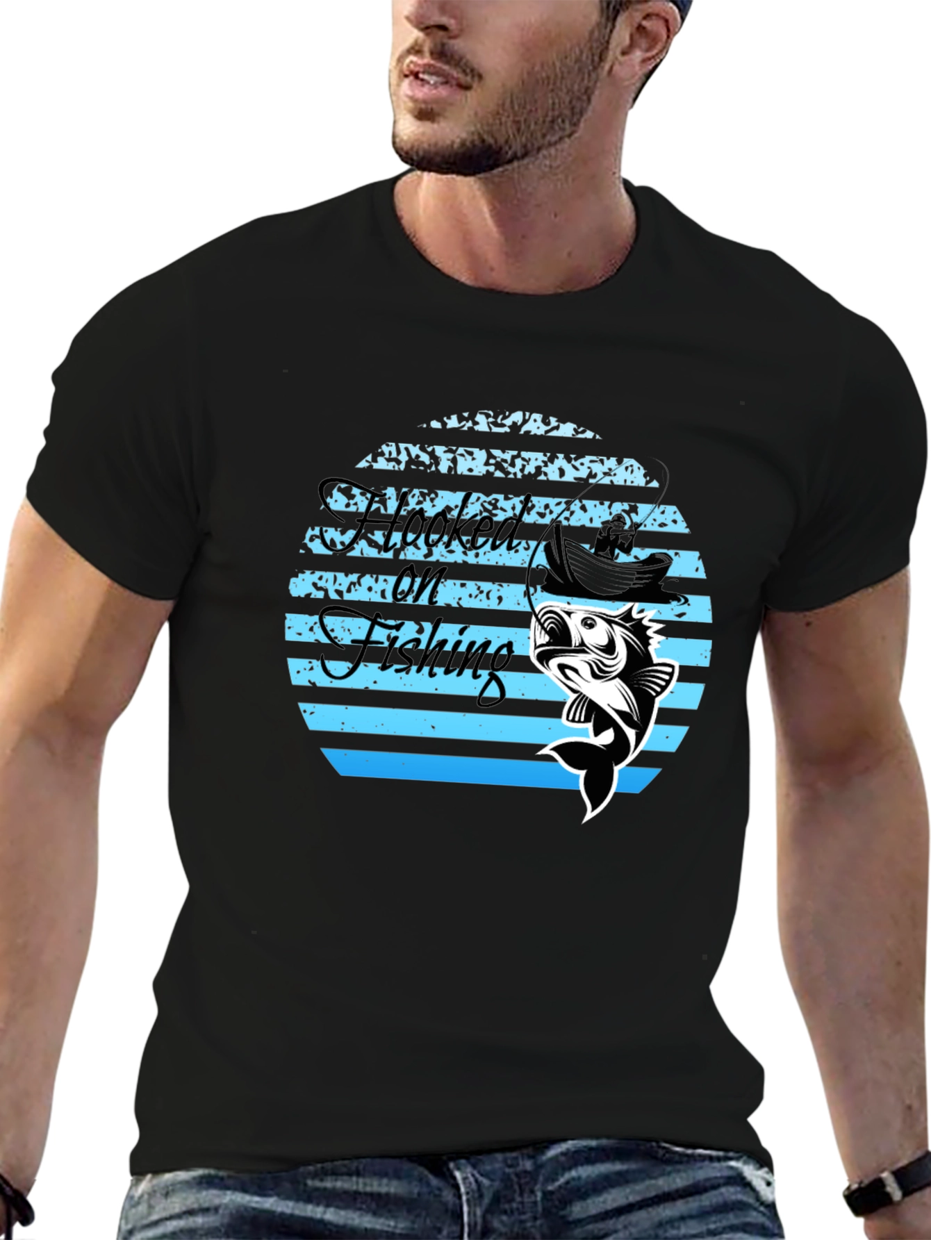 Hooked On Fishing Graphic T-Shirt