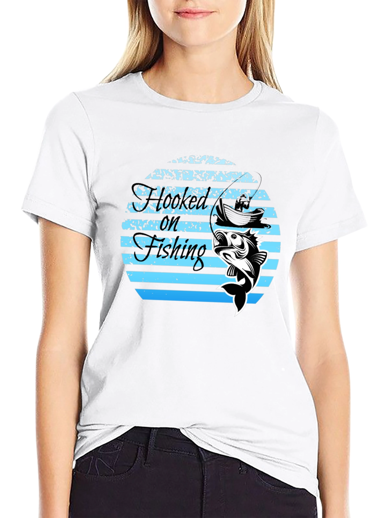 Hooked On Fishing Graphic T-Shirt