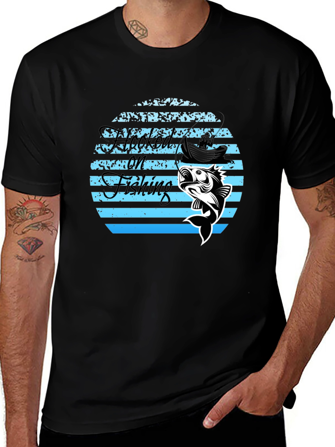 Hooked On Fishing Graphic T-Shirt