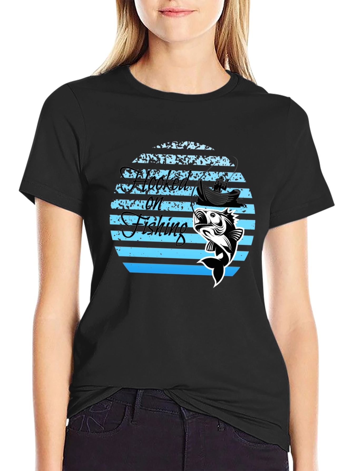 Hooked On Fishing Graphic T-Shirt