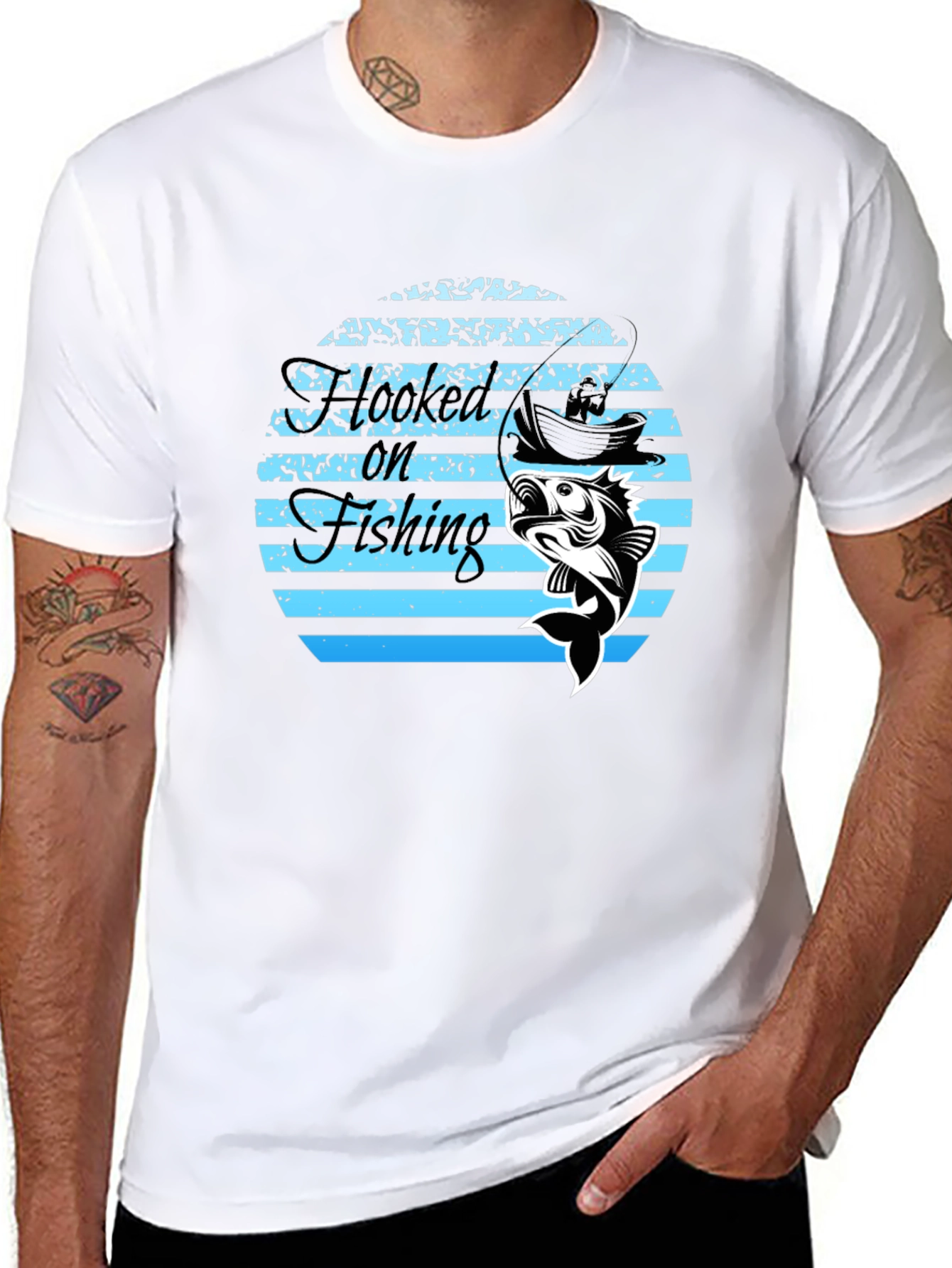 Hooked On Fishing Graphic T-Shirt