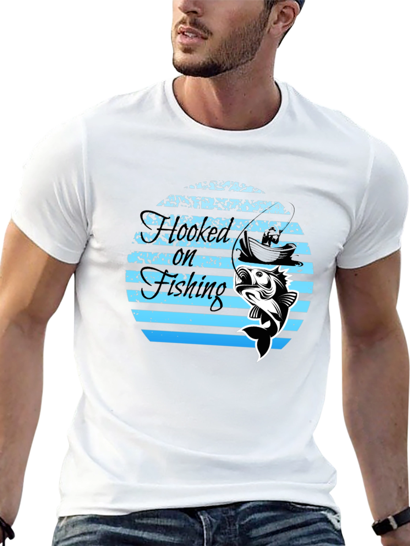 Hooked On Fishing Graphic T-Shirt