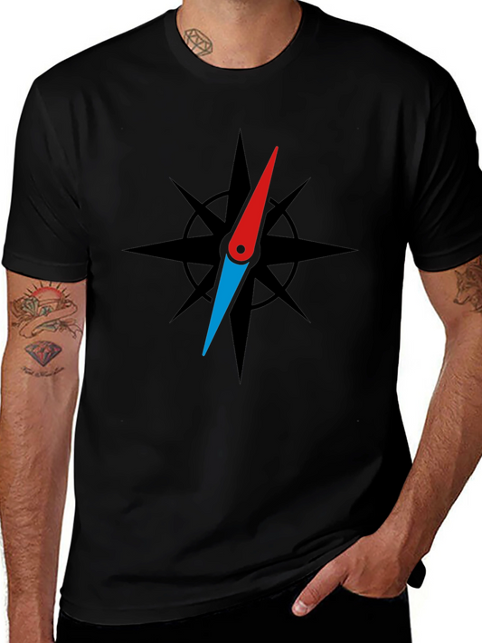Compass Rose Graphic Black T-Shirt