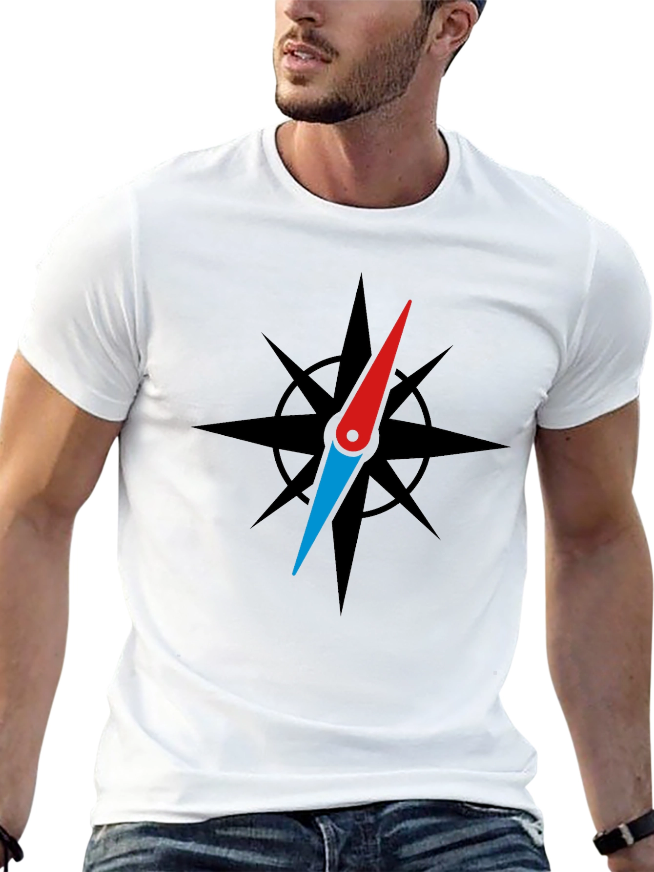 Compass Rose Graphic Black T-Shirt