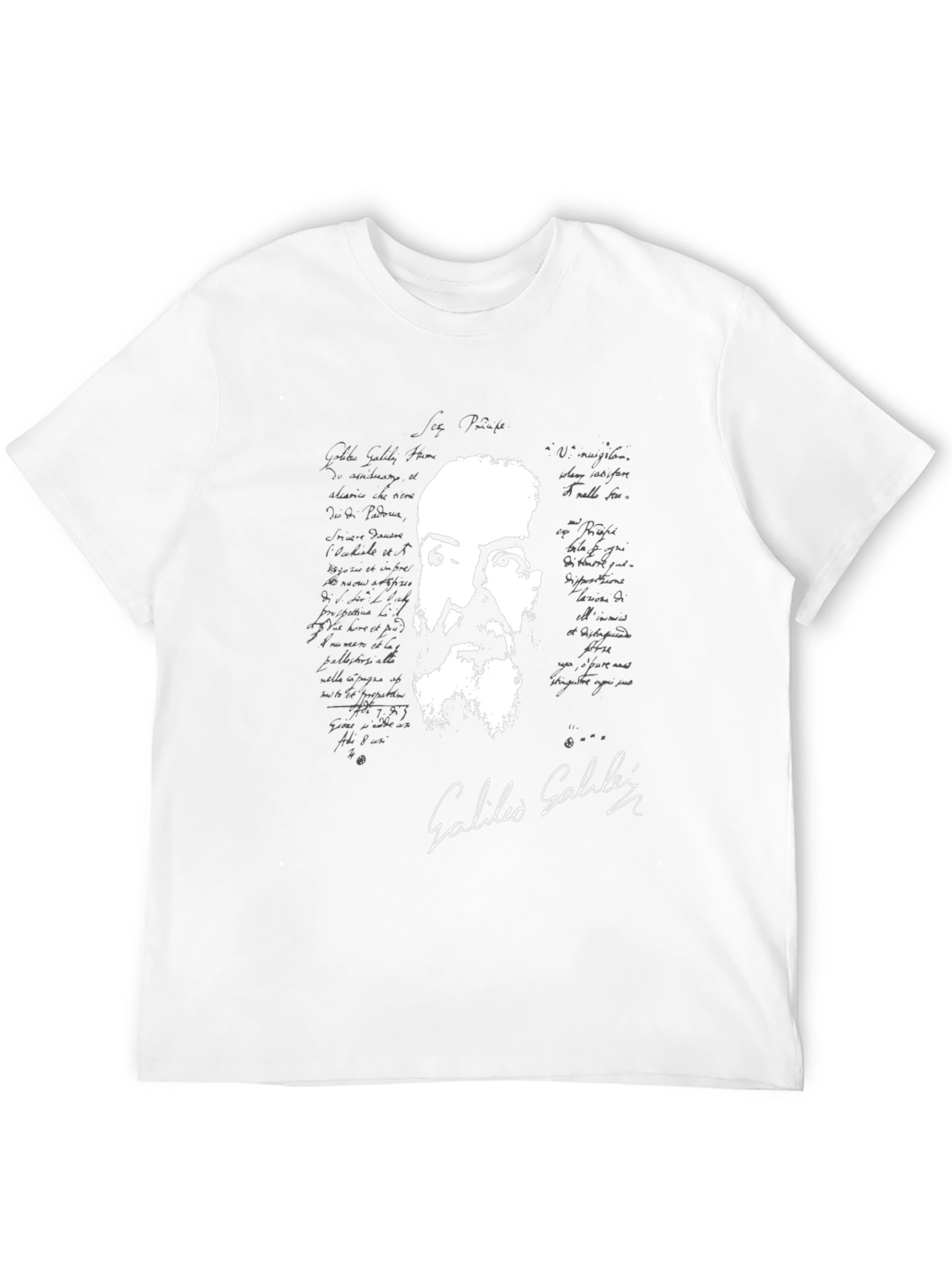 Galileo Galilei Portrait Graphic Tee - Black