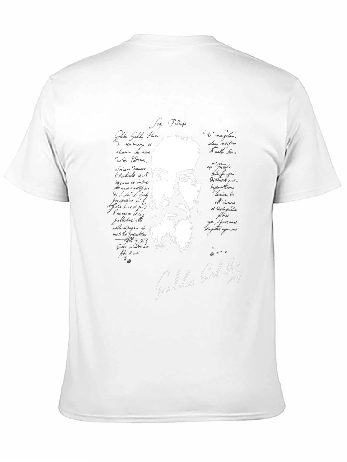 Galileo Galilei Portrait Graphic Tee - Black