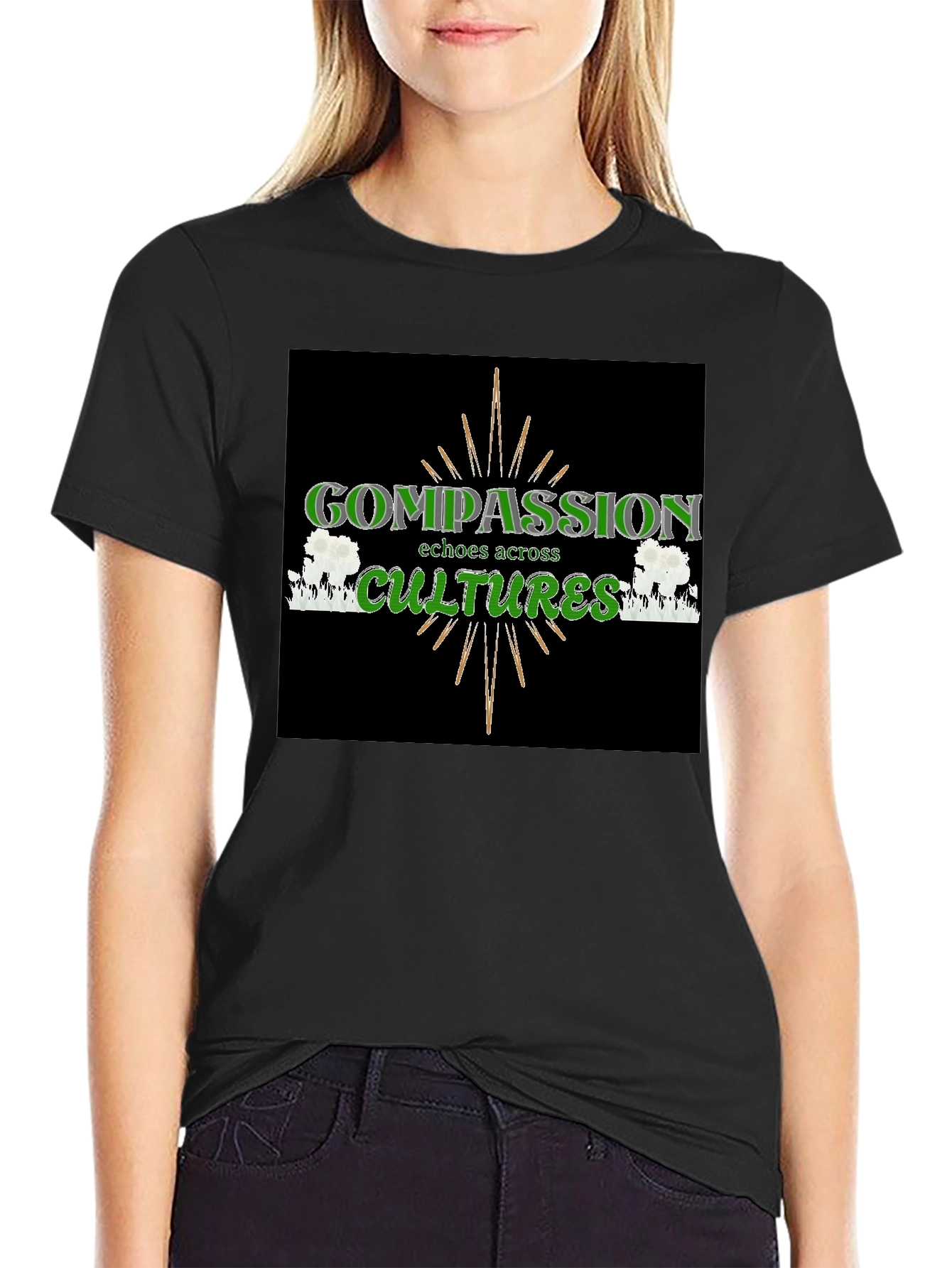 Compassion Cultures Black Graphic Tee
