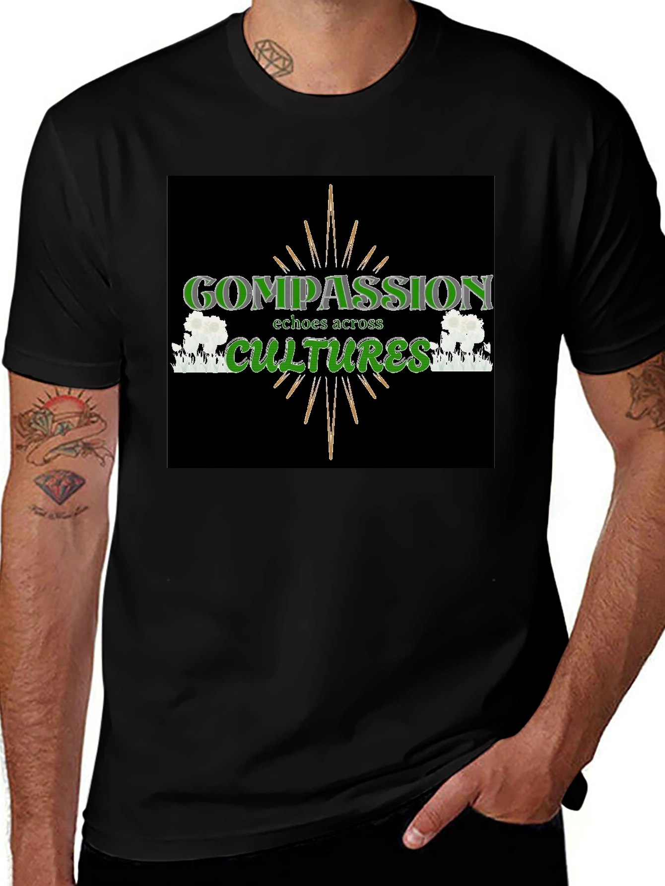 Compassion Cultures Black Graphic Tee