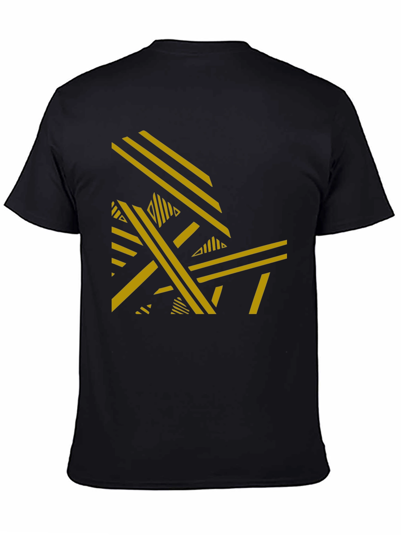 Abstract Geometric Pattern Black T-Shirt