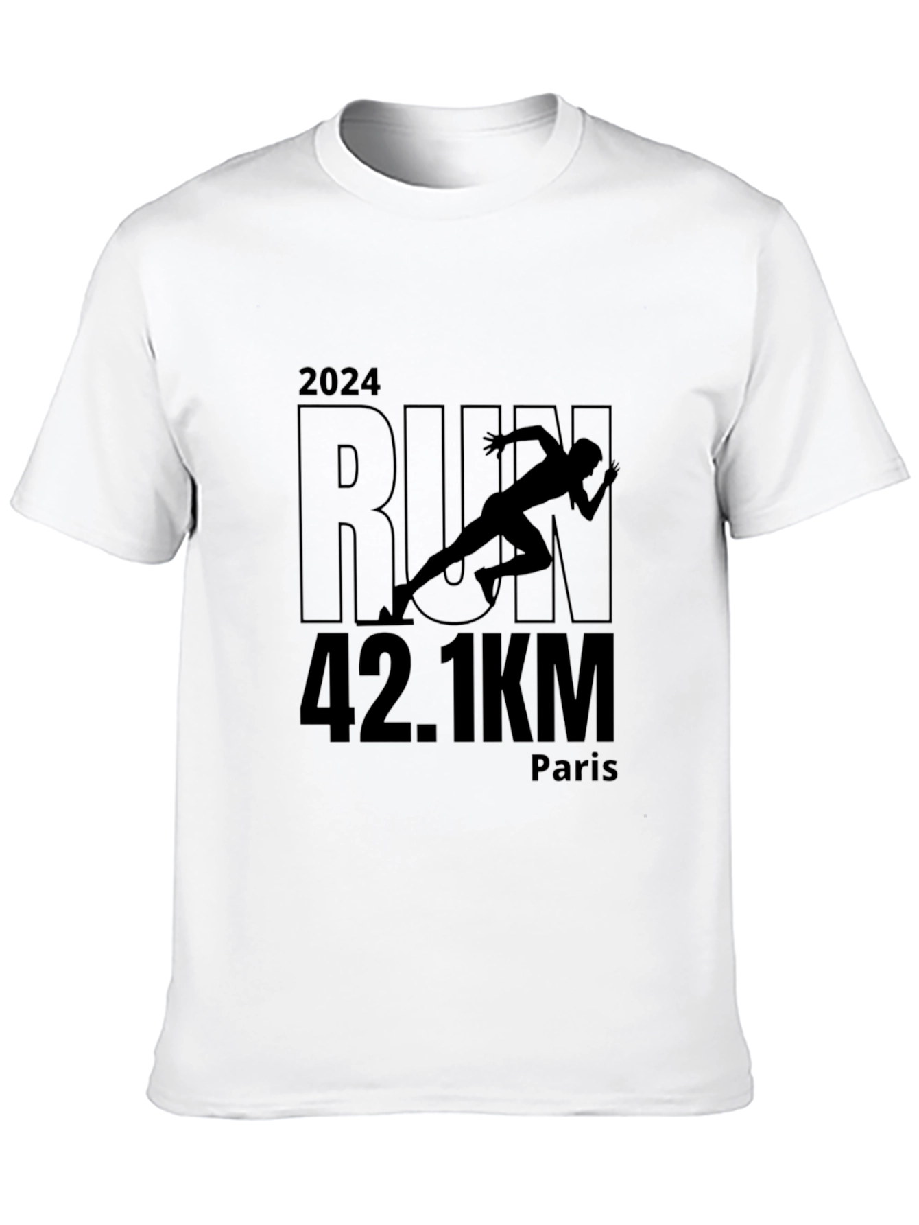 Marathon Run 2024 T-Shirt: Paris 42.1KM