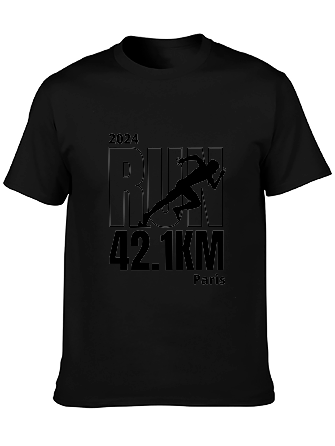 Marathon Run 2024 T-Shirt: Paris 42.1KM